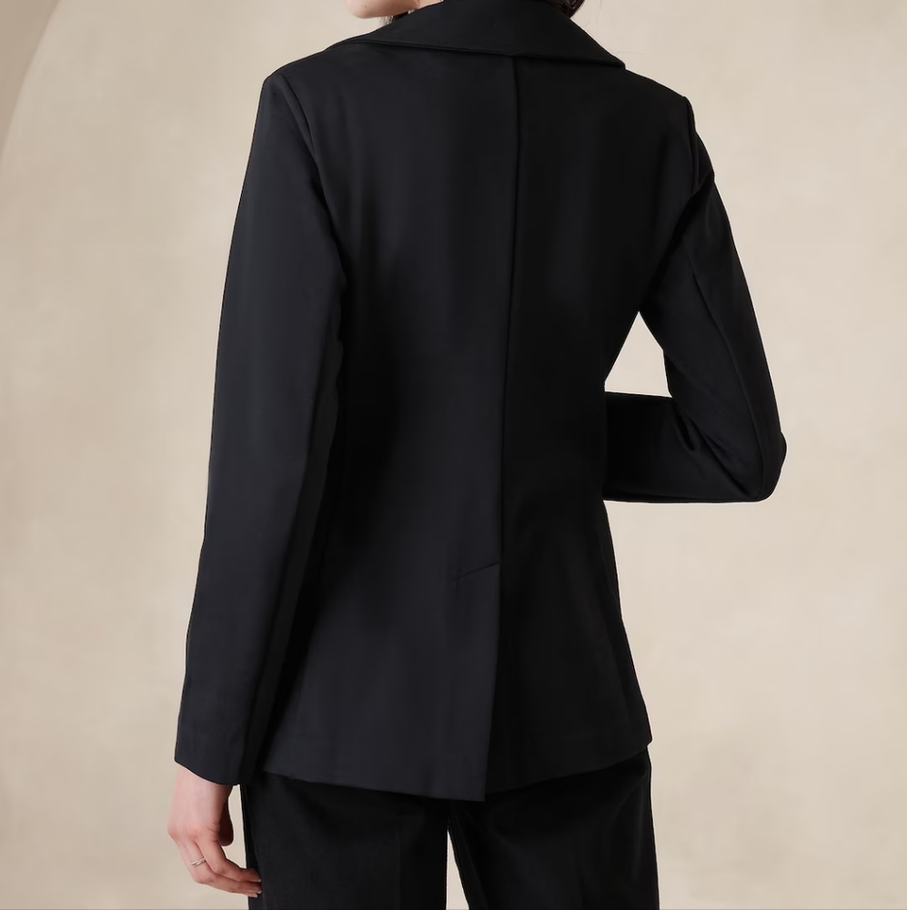 *SOLD* NWT BANANA REPUBLIC | $100 Long Ponte Knit Blazer - Picture 2 of 5